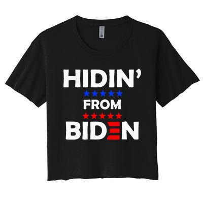 Anti Biden Hidin From Biden Women's Crop Top Tee