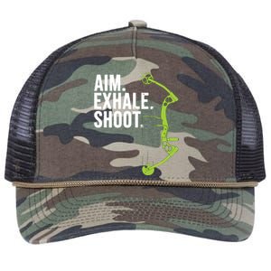 Archery Bow Hunting Shirts Aim Exhale Shoot Retro Rope Trucker Hat Cap