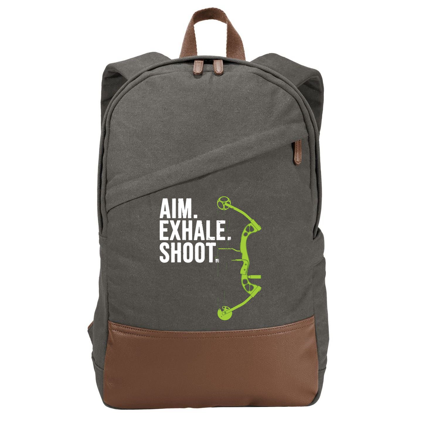 Archery Bow Hunting Shirts Aim Exhale Shoot Cotton Canvas Backpack