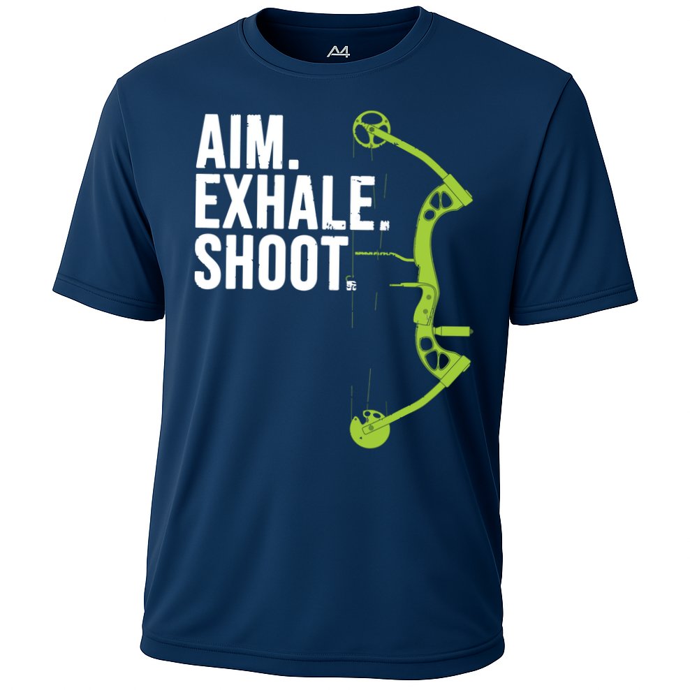 Archery Bow Hunting Shirts Aim Exhale Shoot Cooling Performance Crew T-Shirt