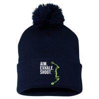 Archery Bow Hunting Shirts Aim Exhale Shoot Pom Pom 12in Knit Beanie