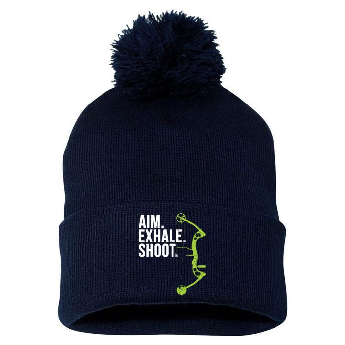 Archery Bow Hunting Shirts Aim Exhale Shoot Pom Pom 12in Knit Beanie