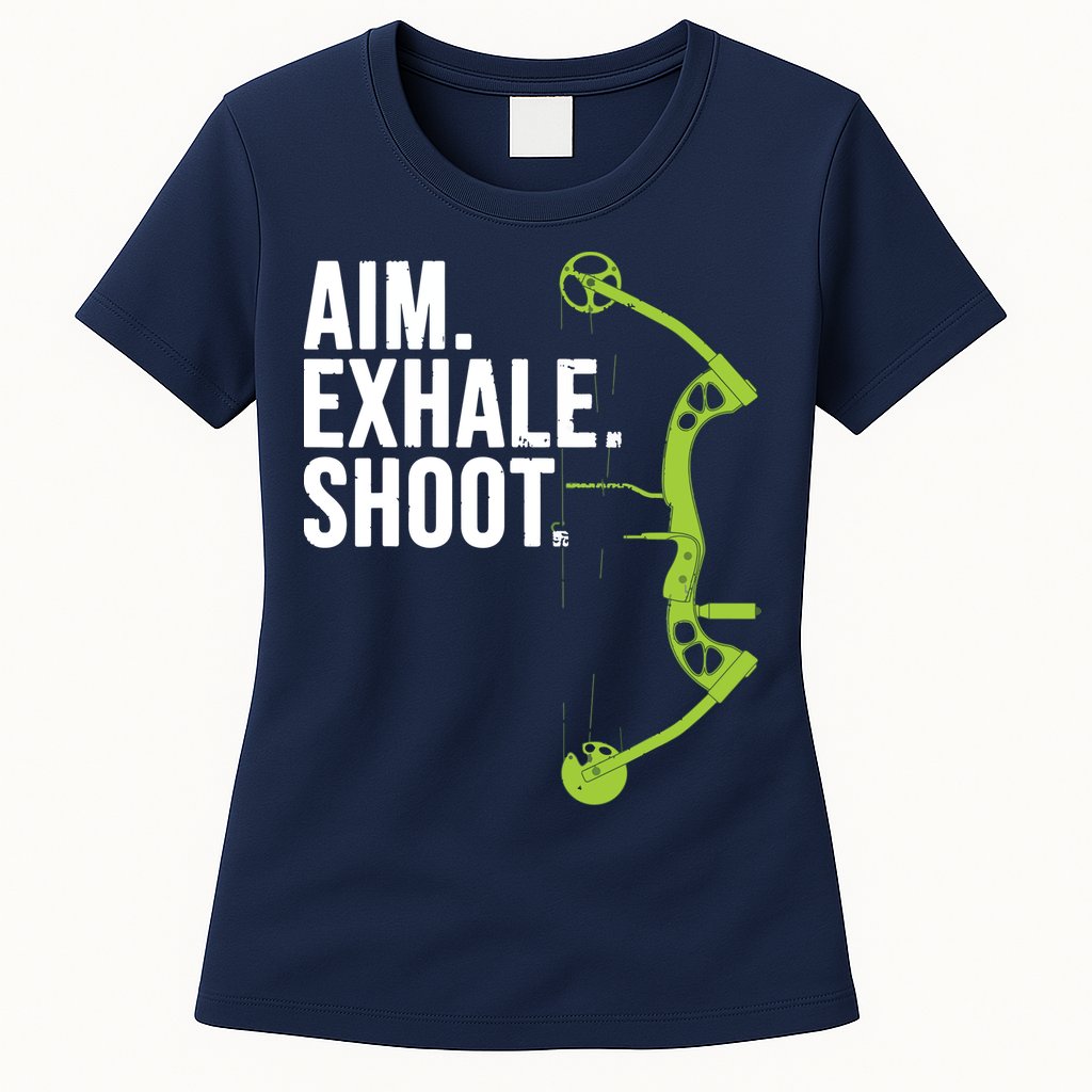 Archery Bow Hunting Shirts Aim Exhale Shoot Womens T-Shirt