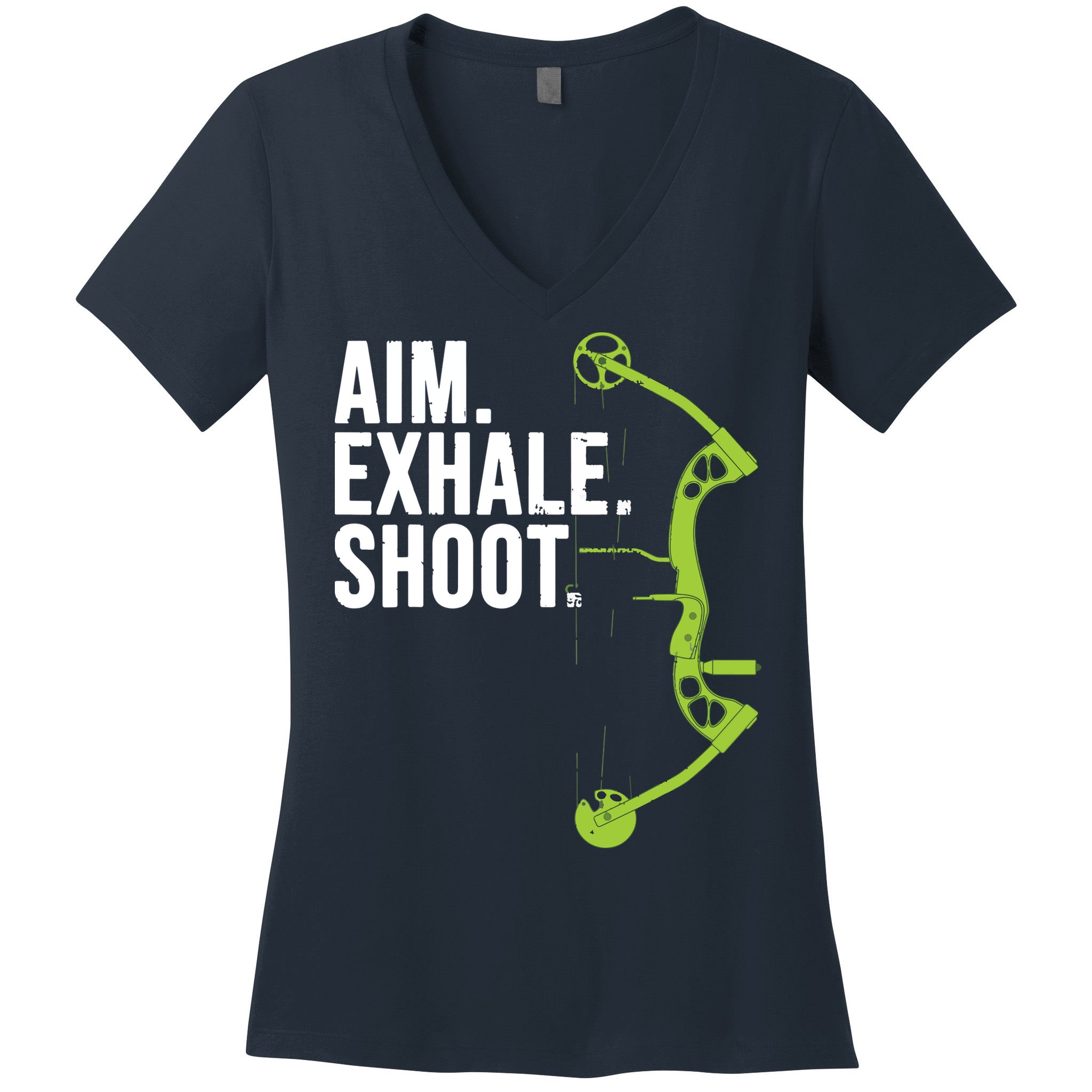 Archery Bow Hunting Shirts Aim Exhale Shoot Women's V-Neck T-Shirt