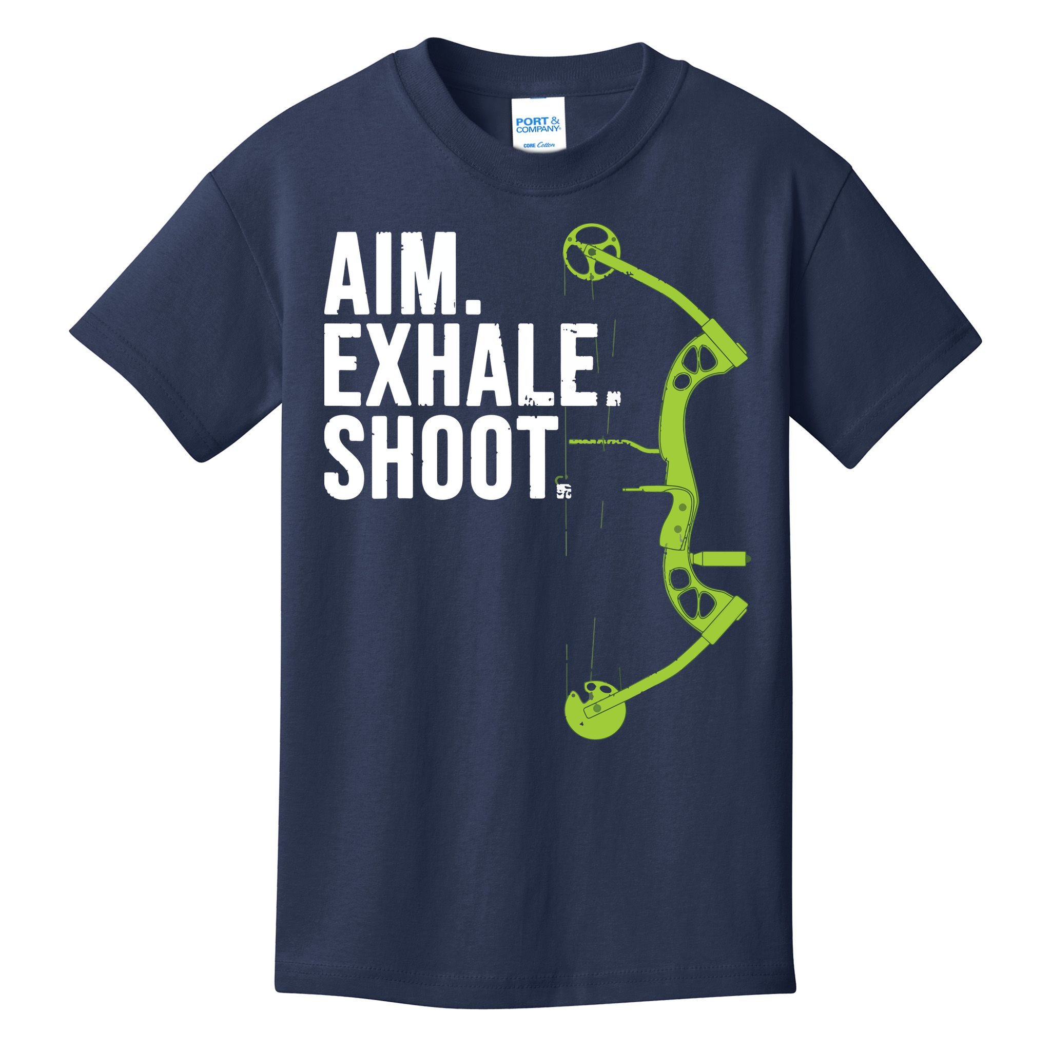 Archery Bow Hunting Shirts Aim Exhale Shoot Kids T-Shirt