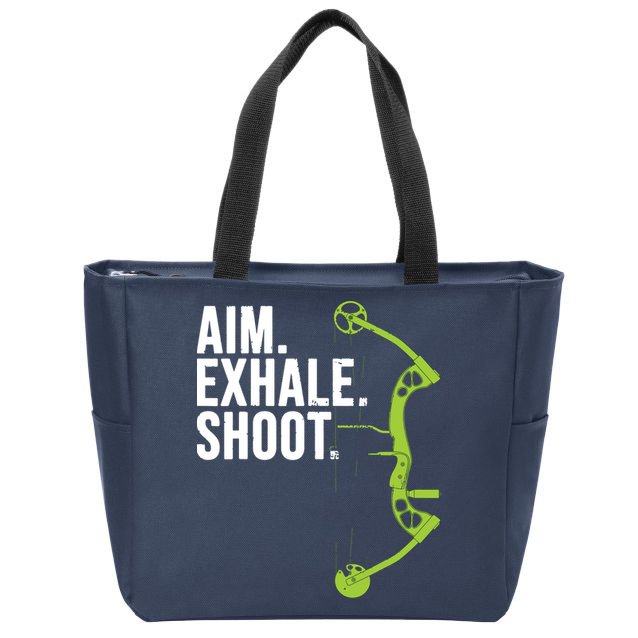 Archery Bow Hunting Shirts Aim Exhale Shoot Zip Tote Bag