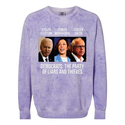 Anti Biden Harris Walz Colorblast Crewneck Sweatshirt