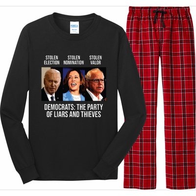 Anti Biden Harris Walz Long Sleeve Pajama Set