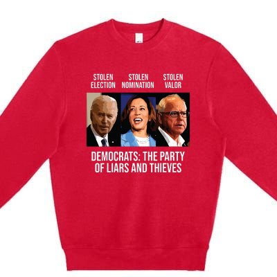 Anti Biden Harris Walz Premium Crewneck Sweatshirt