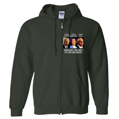 Anti Biden Harris Walz Full Zip Hoodie