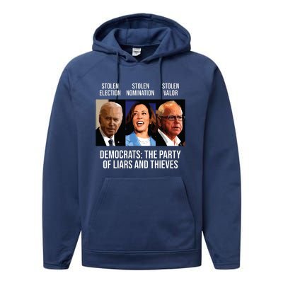 Anti Biden Harris Walz Performance Fleece Hoodie