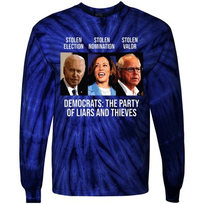 Anti Biden Harris Walz Tie-Dye Long Sleeve Shirt