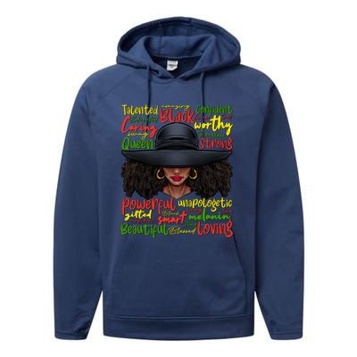 African Black History African American Ladies Juneteenth Performance Fleece Hoodie