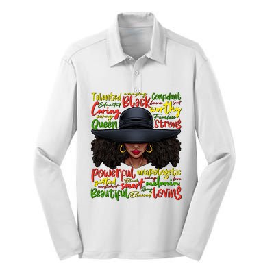 African Black History African American Ladies Juneteenth Silk Touch Performance Long Sleeve Polo