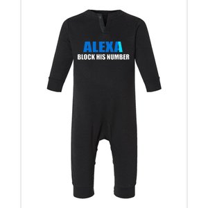 Alexa Block His Number Infant Fleece One Piece