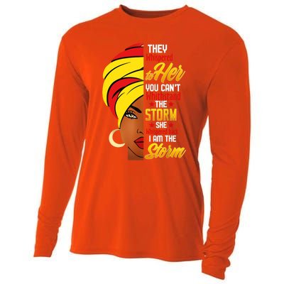 Awesome Black History She Whispered Back I Am The Storm Gift Cooling Performance Long Sleeve Crew