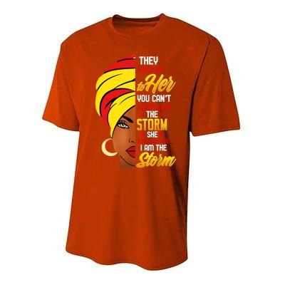 Awesome Black History She Whispered Back I Am The Storm Gift Performance Sprint T-Shirt