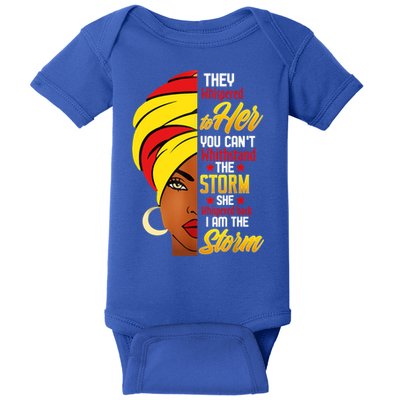 Awesome Black History She Whispered Back I Am The Storm Gift Baby Bodysuit