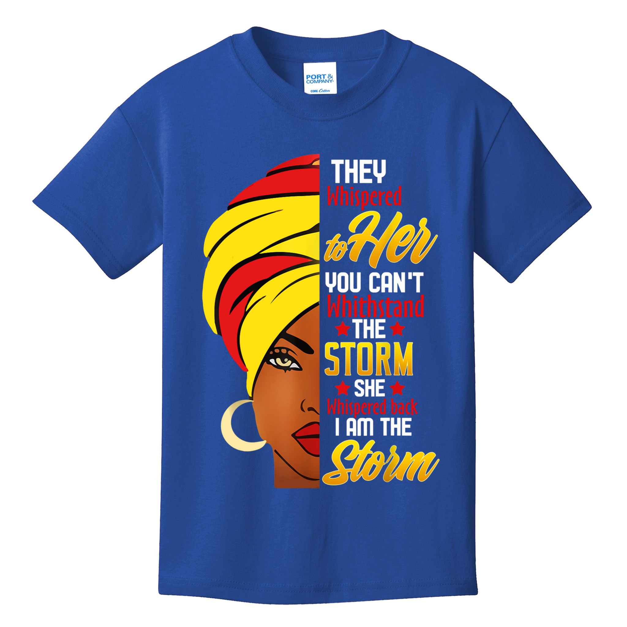 Awesome Black History She Whispered Back I Am The Storm Gift Kids T-Shirt