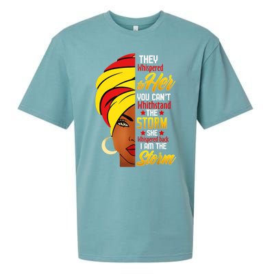 Awesome Black History She Whispered Back I Am The Storm Gift Sueded Cloud Jersey T-Shirt