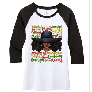 African Black History African American Ladies Juneteenth Women's Tri-Blend 3/4-Sleeve Raglan Shirt