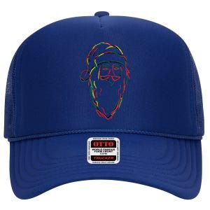 Abstract Black Hip Hop Santa Claus African American Graphic Gift High Crown Mesh Back Trucker Hat