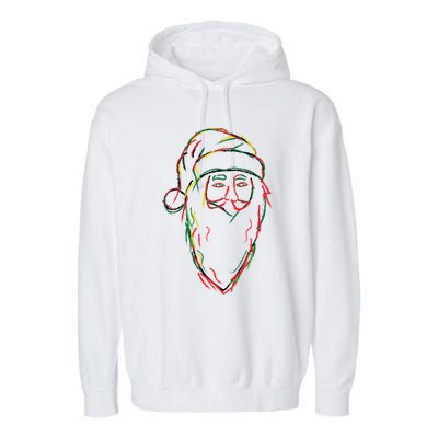 Abstract Black Hip Hop Santa Claus African American Graphic Gift Garment-Dyed Fleece Hoodie