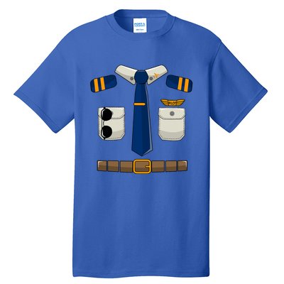 Adult Boy Halloween Aviation Airplane Pilot Costum Tall T-Shirt