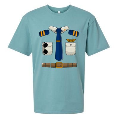 Adult Boy Halloween Aviation Airplane Pilot Costum Sueded Cloud Jersey T-Shirt