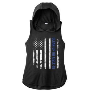 Anti Biden Impeach 46 8646 Clean Up On Aisle 46 Pro USA Flagd Ladies PosiCharge Tri-Blend Wicking Draft Hoodie Tank