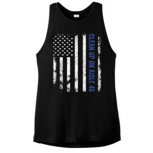 Anti Biden Impeach 46 8646 Clean Up On Aisle 46 Pro USA Flagd Ladies PosiCharge Tri-Blend Wicking Tank