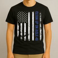 Anti Biden Impeach 46 8646 Clean Up On Aisle 46 Pro USA Flagd T-Shirt