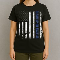 Anti Biden Impeach 46 8646 Clean Up On Aisle 46 Pro USA Flagd T-Shirt