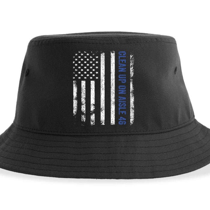 Anti Biden Impeach 46 8646 Clean Up On Aisle 46 Pro USA Flagd Sustainable Bucket Hat