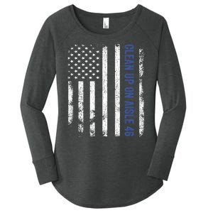 Anti Biden Impeach 46 8646 Clean Up On Aisle 46 Pro USA Flagd Women's Perfect Tri Tunic Long Sleeve Shirt