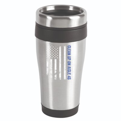 Anti Biden Impeach 46 8646 Clean Up On Aisle 46 Pro USA Flagd 16oz Travel Tumbler