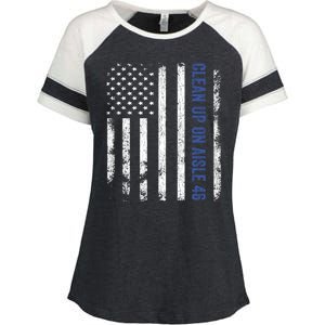 Anti Biden Impeach 46 8646 Clean Up On Aisle 46 Pro USA Flagd Enza Ladies Jersey Colorblock Tee