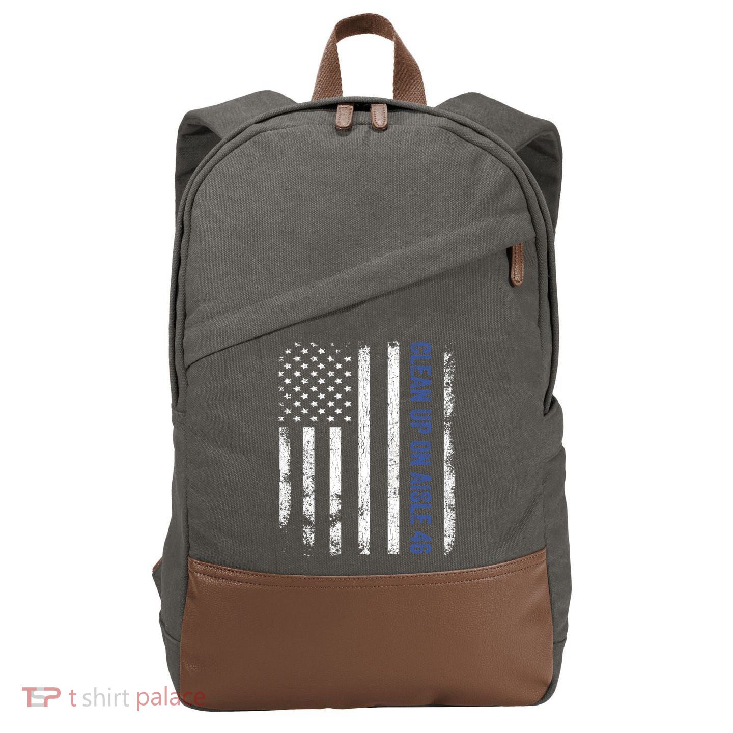 Anti Biden Impeach 46 8646 Clean Up On Aisle 46 Pro USA Flagd Cotton Canvas Backpack
