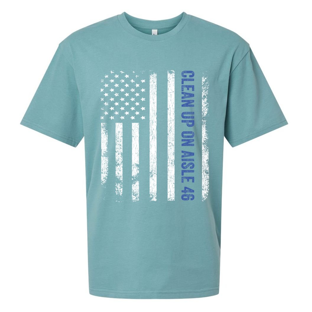 Anti Biden Impeach 46 8646 Clean Up On Aisle 46 Pro USA Flagd Sueded Cloud Jersey T-Shirt