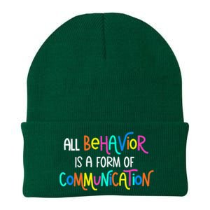 All Behavior Is A Form Of Communication SPED Teacher Autism Knit Cap Winter Beanie