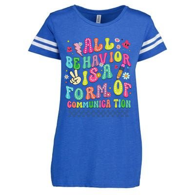 All Behavior Is A Form Of Communication Autism Sped Teacher Enza Ladies Jersey Football T-Shirt