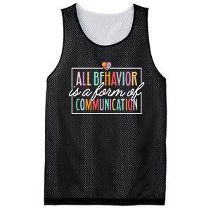 All Behavior Is A Form Of Communication Sped Teacher Autism Mesh Reversible Basketball Jersey Tank