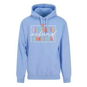 All Behavior Is A Form Of Communication Sped Teacher Autism Unisex Surf Hoodie