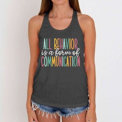 All Behavior Is A Form Of Communication Women's Knotted Racerback Tank