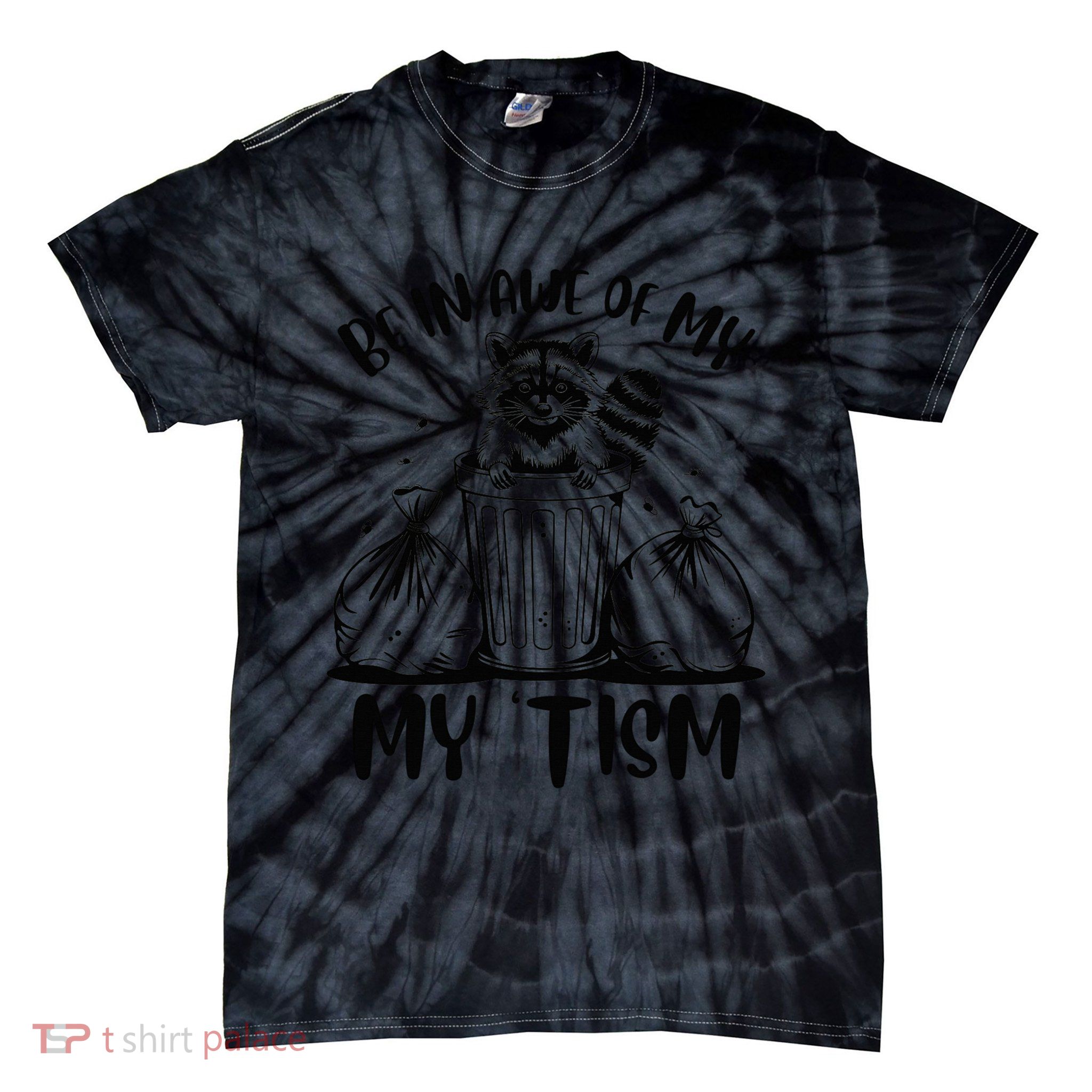 Autism Be In Awe Of My 'Tism Meme Autistic Raccoon Tie-Dye T-Shirt