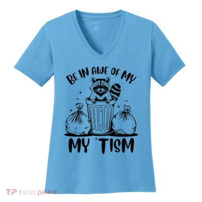 Autism Be In Awe Of My 'Tism Meme Autistic Raccoon Women's V-Neck T-Shirt