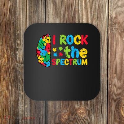 Autism Brain I Rock The Spectrum Awareness Coaster