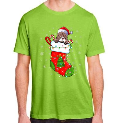 American Bulldog In Christmas Socks Santa Xmas Cool Gift Adult ChromaSoft Performance T-Shirt