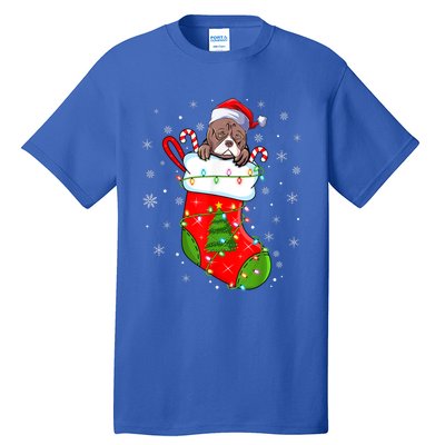 American Bulldog In Christmas Socks Santa Xmas Cool Gift Tall T-Shirt