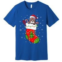 American Bulldog In Christmas Socks Santa Xmas Cool Gift Premium T-Shirt